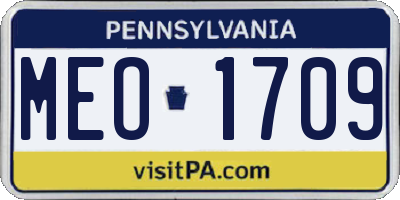 PA license plate MEO1709
