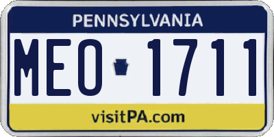 PA license plate MEO1711