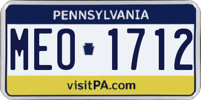 PA license plate MEO1712