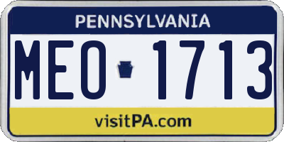 PA license plate MEO1713