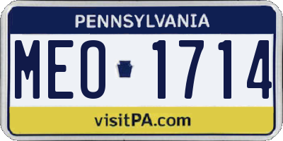 PA license plate MEO1714