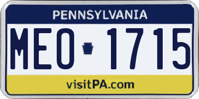 PA license plate MEO1715