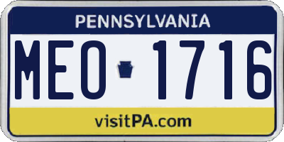 PA license plate MEO1716