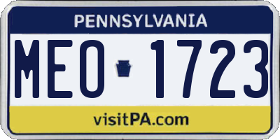 PA license plate MEO1723