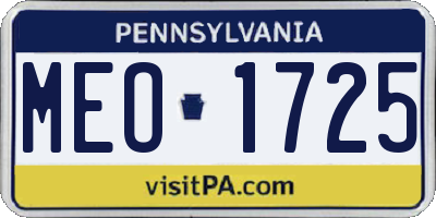PA license plate MEO1725