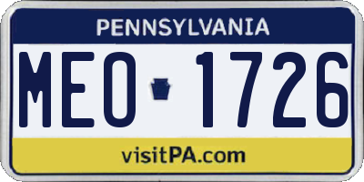 PA license plate MEO1726