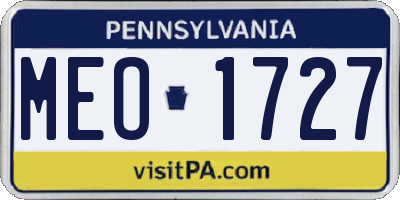 PA license plate MEO1727