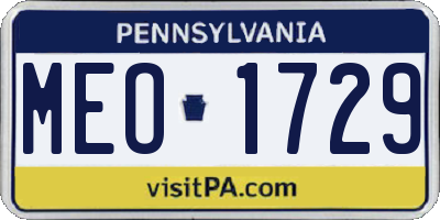 PA license plate MEO1729