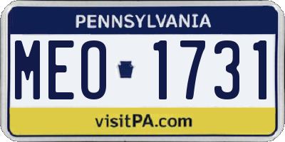 PA license plate MEO1731