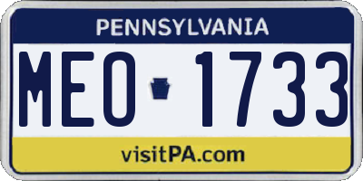 PA license plate MEO1733