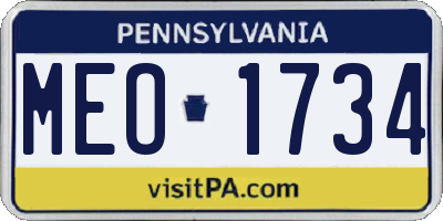 PA license plate MEO1734