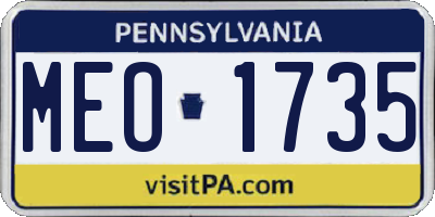 PA license plate MEO1735