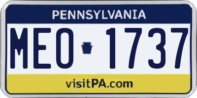 PA license plate MEO1737