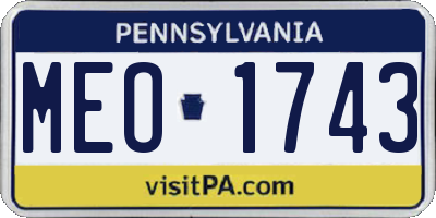 PA license plate MEO1743