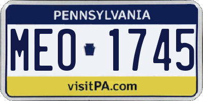 PA license plate MEO1745