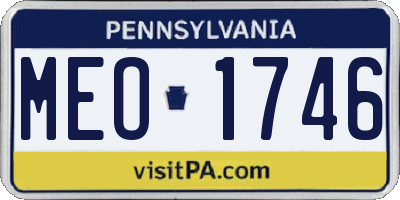 PA license plate MEO1746