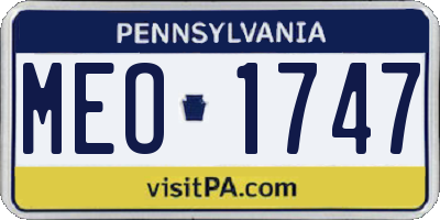 PA license plate MEO1747