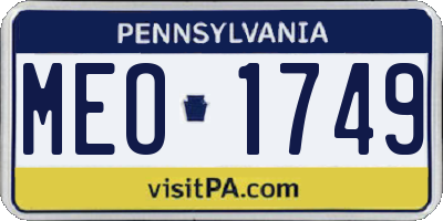 PA license plate MEO1749