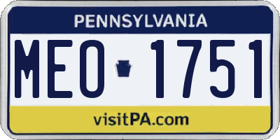 PA license plate MEO1751