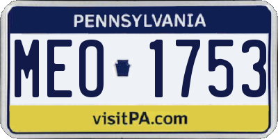 PA license plate MEO1753