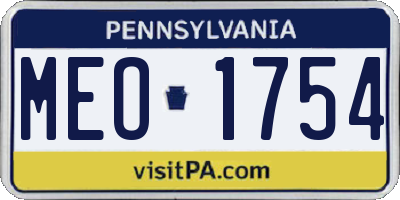 PA license plate MEO1754