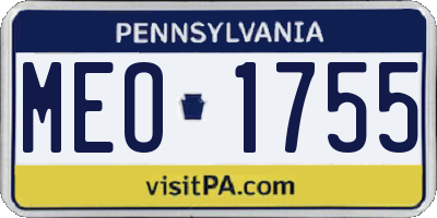 PA license plate MEO1755