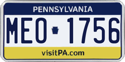 PA license plate MEO1756