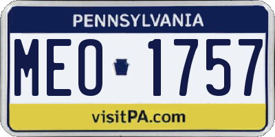 PA license plate MEO1757