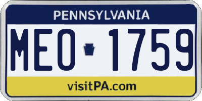 PA license plate MEO1759