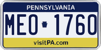PA license plate MEO1760