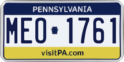 PA license plate MEO1761