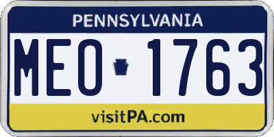 PA license plate MEO1763