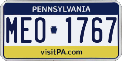 PA license plate MEO1767