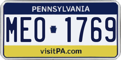 PA license plate MEO1769