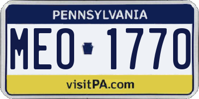 PA license plate MEO1770