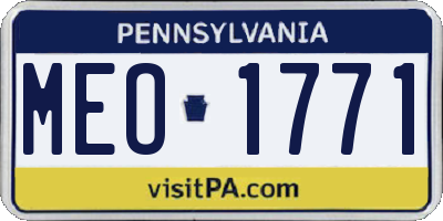 PA license plate MEO1771