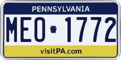 PA license plate MEO1772