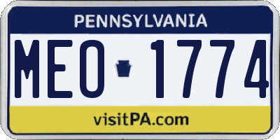 PA license plate MEO1774