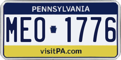 PA license plate MEO1776