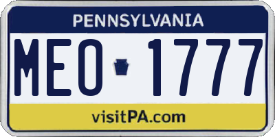 PA license plate MEO1777