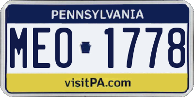 PA license plate MEO1778