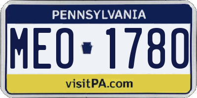 PA license plate MEO1780