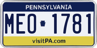 PA license plate MEO1781