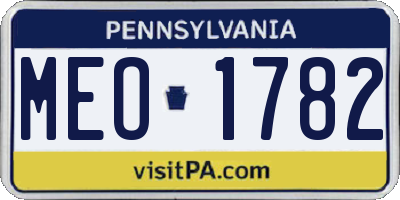 PA license plate MEO1782