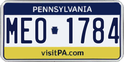 PA license plate MEO1784