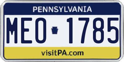 PA license plate MEO1785