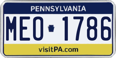 PA license plate MEO1786