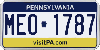 PA license plate MEO1787