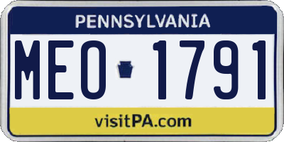 PA license plate MEO1791