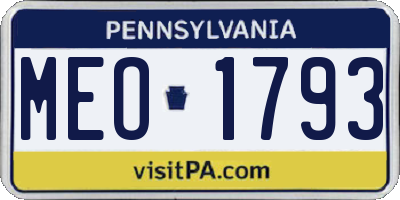 PA license plate MEO1793
